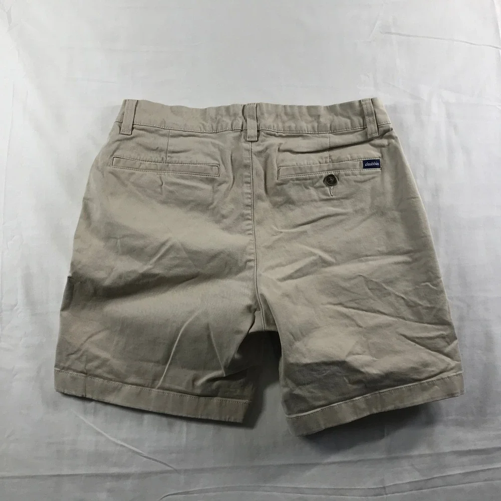 Chubbies Mens Khaki Tan Chino Shorts 7 Inch Inseam Regular Fit Size 30 Stretch